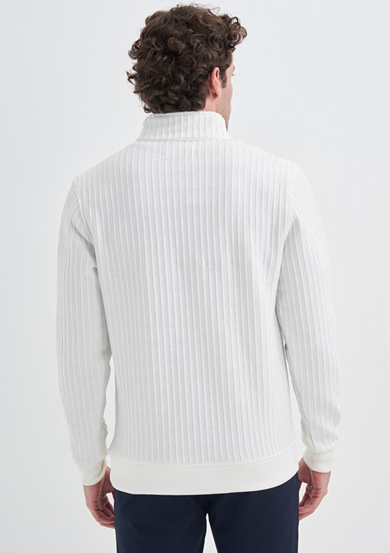 Cazador Beyaz Erkek Polar Sweatshirt