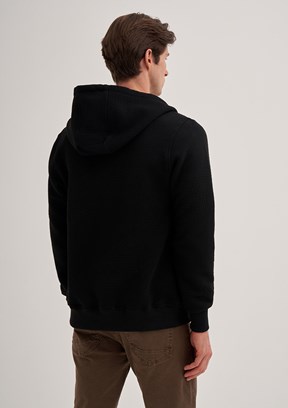 CAZADOR Siyah Erkek Fermuarlı Kapüşonlu Sweatshirt
