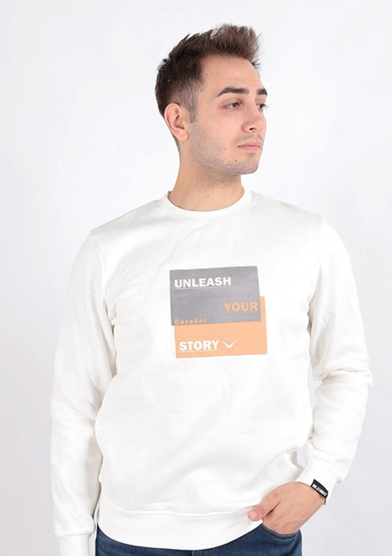 CAZADOR CAZ 5066 - 24KCEEO05066 Erkek Beyaz 3 İplik Sweatshirt