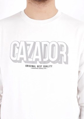 Cazador Beyaz Erkek 3 İplik Sweatshirt