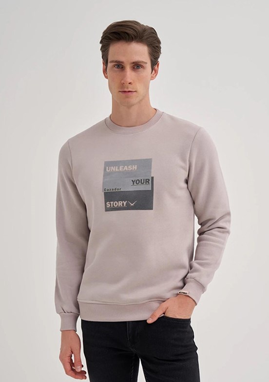 CAZADOR CAZ 5066 - 24KCEEO05066 Erkek Gri 3 İplik Sweatshirt