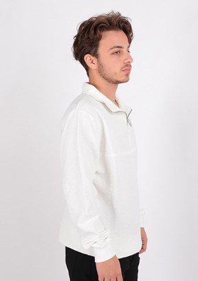 CAZADOR CAZ 5067 - 24KCEEO05067 Erkek Beyaz Baskılı Sweatshirt