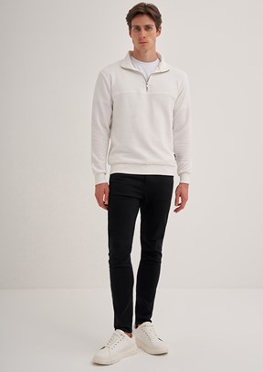 Cazador Beyaz Erkek Baskılı Sweatshirt