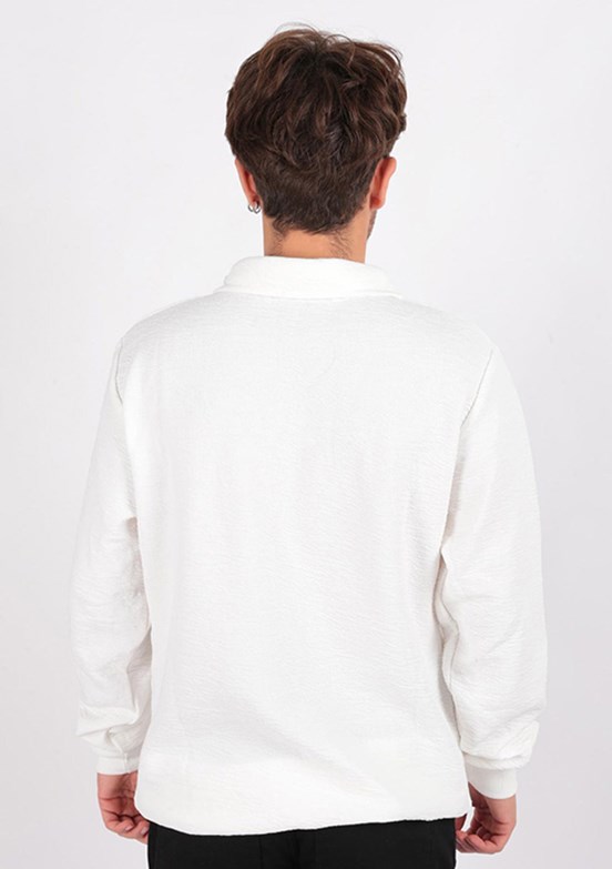 CAZADOR CAZ 5067 - 24KCEEO05067 Erkek Beyaz Baskılı Sweatshirt