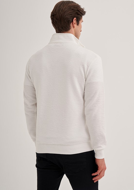 Cazador Beyaz Erkek Baskılı Sweatshirt