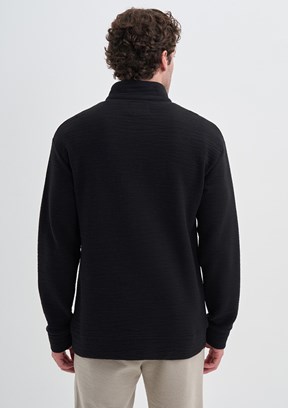 Cazador Siyah Erkek Baskılı Sweatshirt