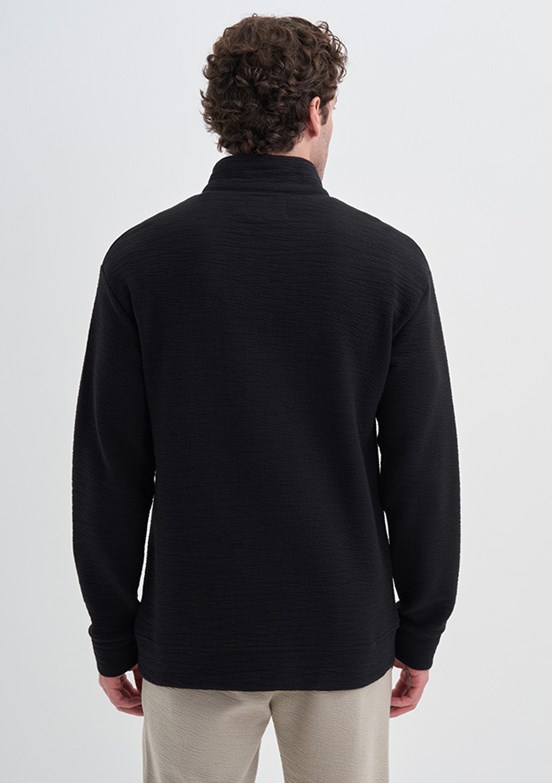 Cazador Siyah Erkek Baskılı Sweatshirt