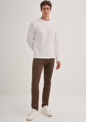 Cazador Beyaz Erkek 3 İplik Sweatshirt