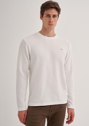 Cazador Beyaz Erkek 3 İplik Sweatshirt