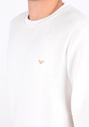 CAZADOR CAZ 5069 - 24KCEEO05069 Erkek Beyaz 3 İplik Sweatshirt