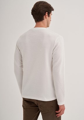 Cazador Beyaz Erkek 3 İplik Sweatshirt