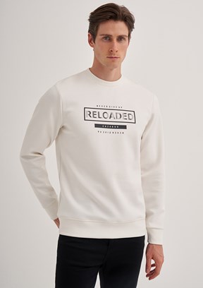 Cazador Beyaz Erkek Slim Sweatshirt
