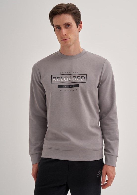 Cazador Gri Erkek Slim Sweatshirt