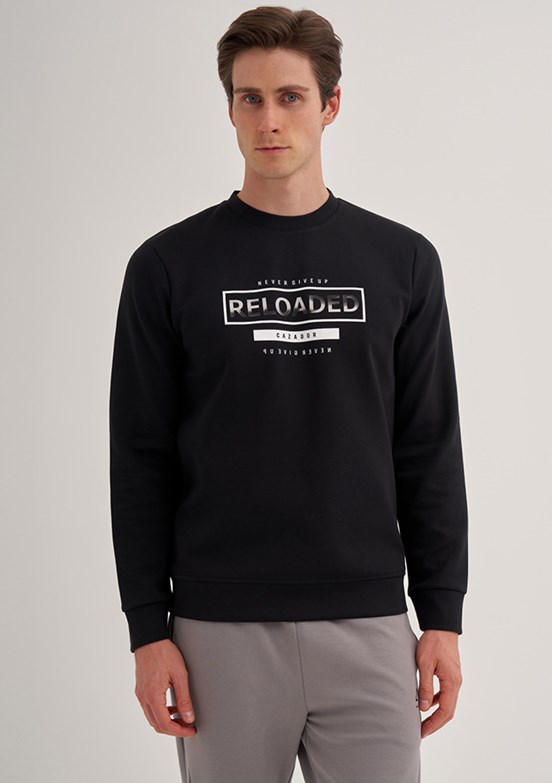 Cazador Siyah Erkek Slim Sweatshirt