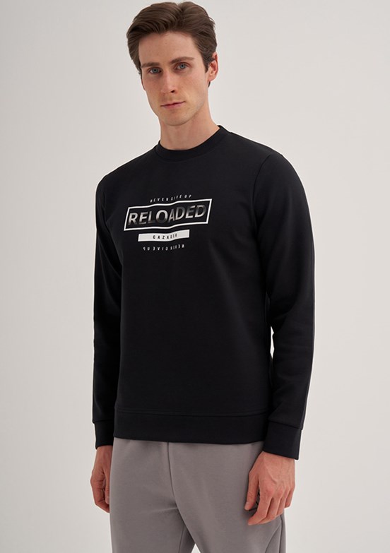 Cazador Siyah Erkek Slim Sweatshirt