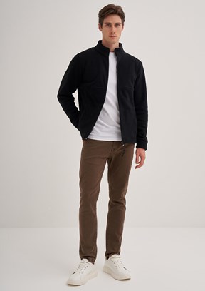 Cazador Siyah Erkek Polar Sweatshirt