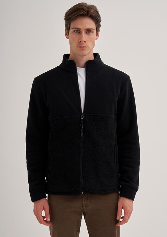 Cazador Siyah Erkek Polar Sweatshirt