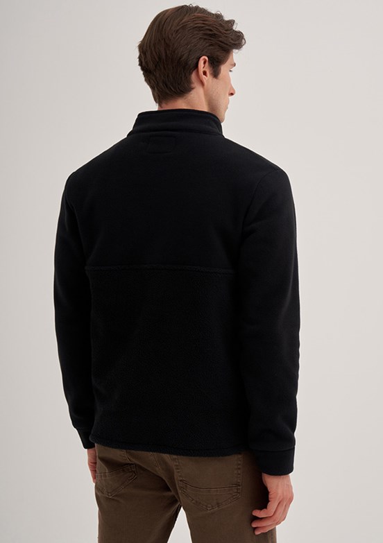 Cazador Siyah Erkek Polar Sweatshirt