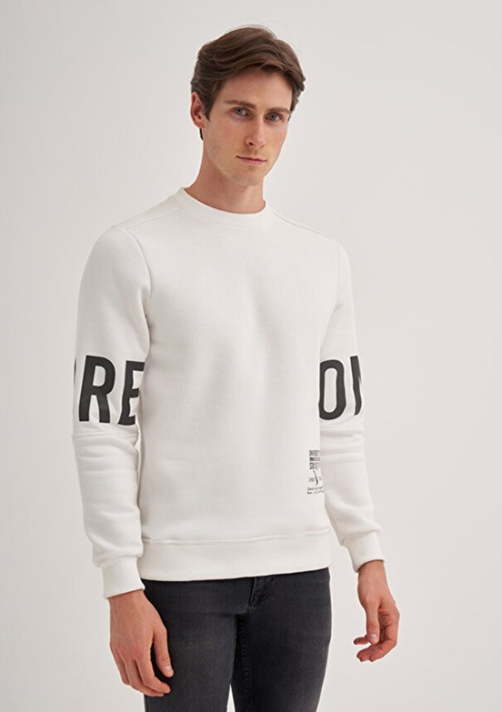 CAZADOR Caz 5132 Erkek Beyaz Sweatshirt