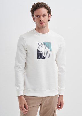 CAZADOR Beyaz Erkek 3 İplik Sweatshirt