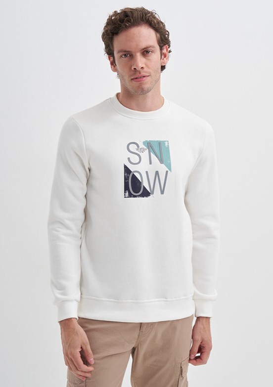 CAZADOR Beyaz Erkek 3 İplik Sweatshirt