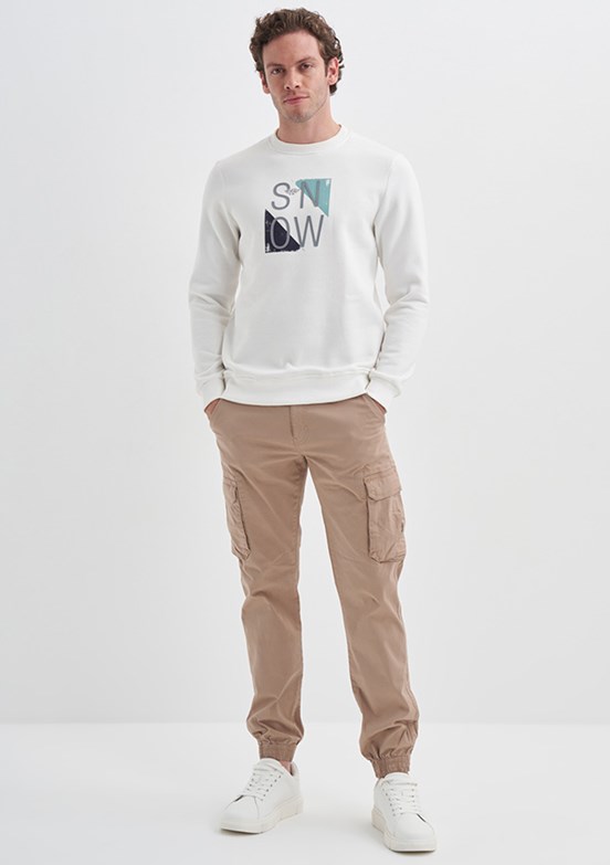 CAZADOR Beyaz Erkek 3 İplik Sweatshirt