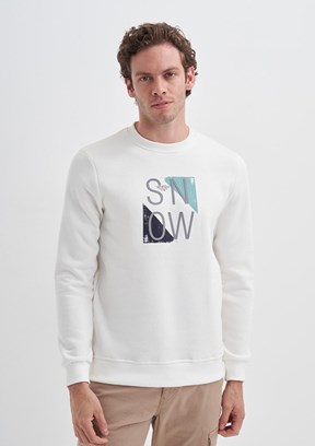 CAZADOR Caz 5138 Erkek Beyaz Sweatshirt