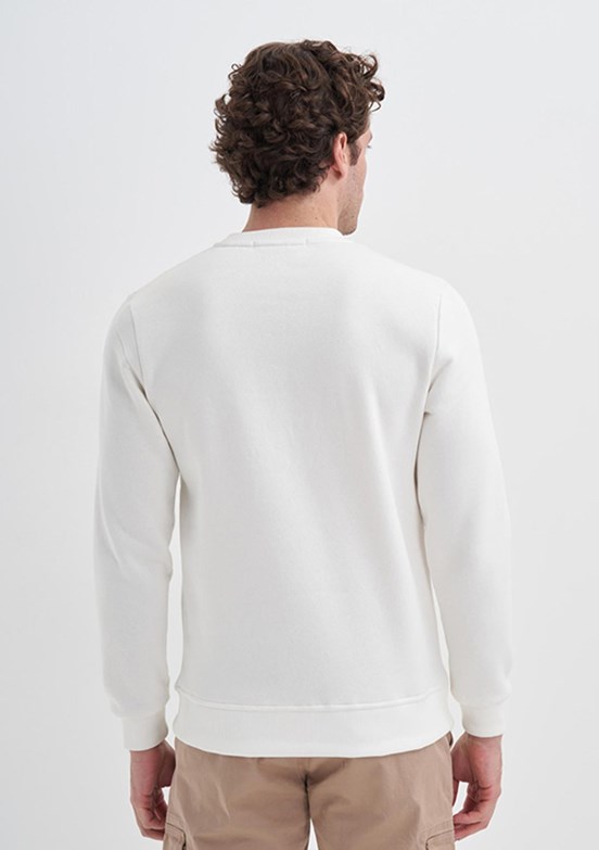 CAZADOR Caz 5138 Erkek Beyaz Sweatshirt