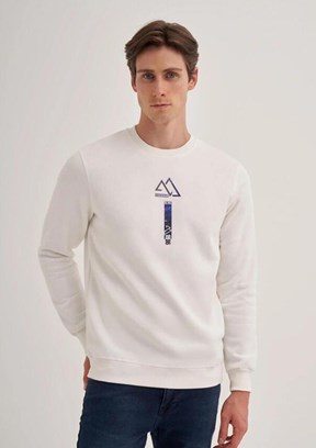 CAZADOR CAZ 5170 - 24KCEEO05170 Erkek Beyaz 3 İplik Sweatshirt