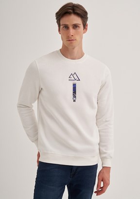 Cazador Beyaz Erkek 3 İplik Sweatshirt