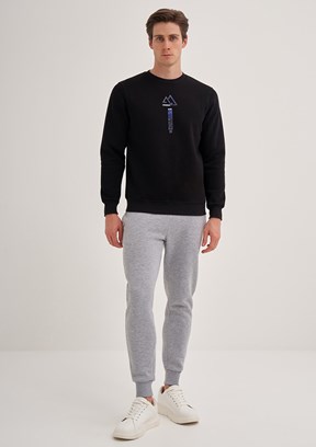 Cazador Siyah Erkek 3 İplik Sweatshirt