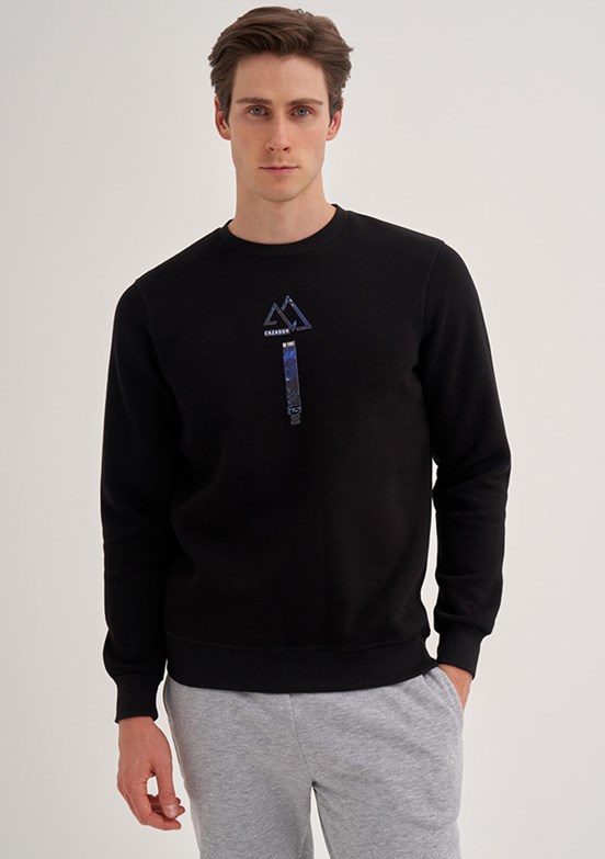 Cazador Siyah Erkek 3 İplik Sweatshirt