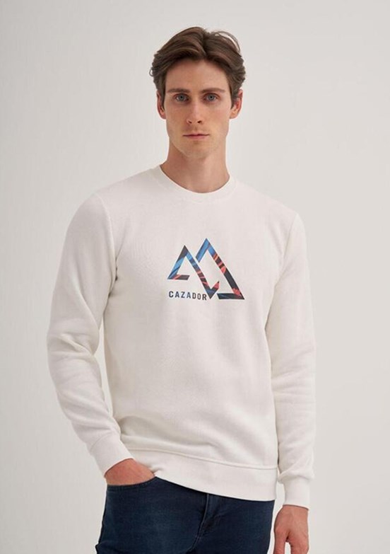 CAZADOR Caz 5172 Erkek Beyaz Sweatshirt