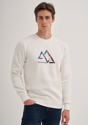 Cazador Beyaz Erkek 3 İplik Sweatshirt