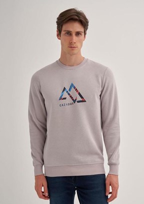 CAZADOR CAZ 5172 - 24KCEEO05172 Erkek Gri 3 İplik Sweatshirt