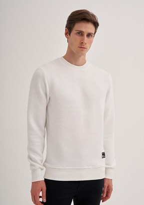 CAZADOR CAZ 5193 - 24KCEEO05193 Erkek Beyaz Slim Sweatshirt