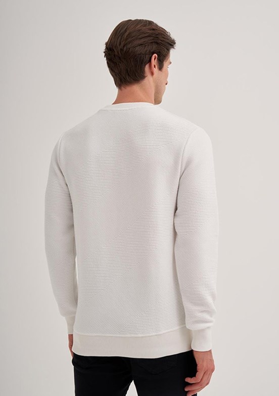 CAZADOR CAZ 5193 - 24KCEEO05193 Erkek Beyaz Slim Sweatshirt