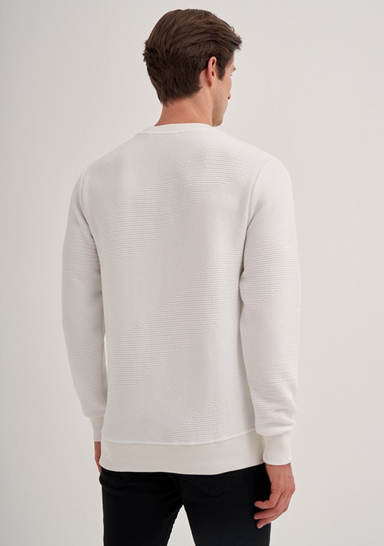 Cazador Beyaz Erkek Slim Sweatshirt