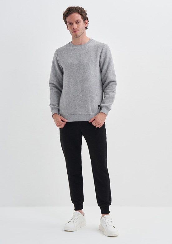 Cazador Gri Erkek Slim Sweatshirt