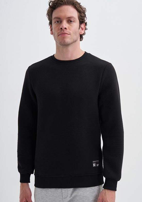 Cazador Siyah Erkek Slim Sweatshirt