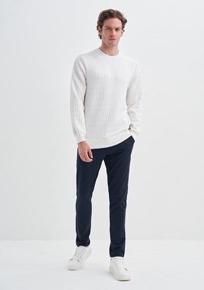 Cazador Beyaz Erkek Slim Sweatshirt