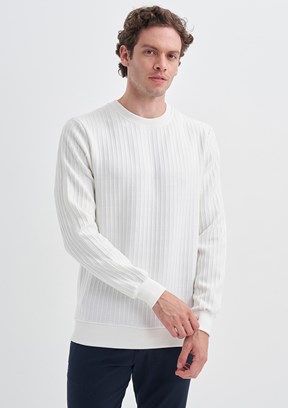 Cazador Beyaz Erkek Slim Sweatshirt
