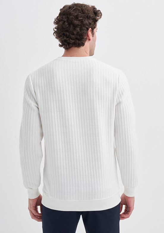 Cazador Beyaz Erkek Slim Sweatshirt
