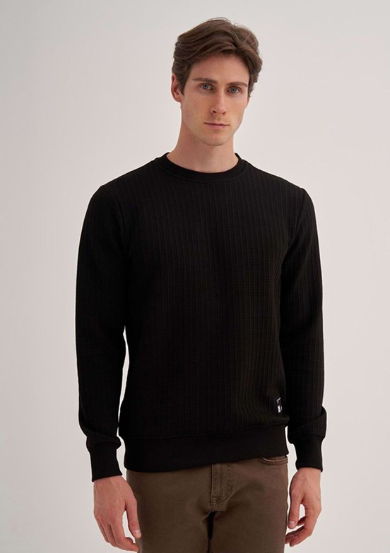 CAZADOR Caz 5196 Erkek Siyah Slim Sweatshirt