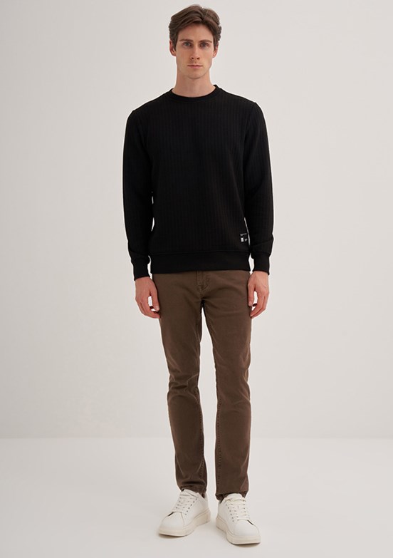 Cazador Siyah Erkek Slim Sweatshirt