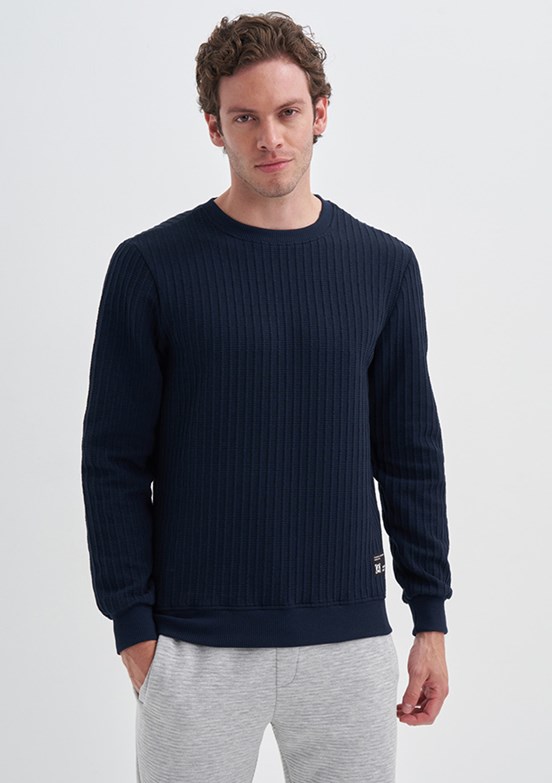 Cazador Lacivert Erkek Slim Sweatshirt