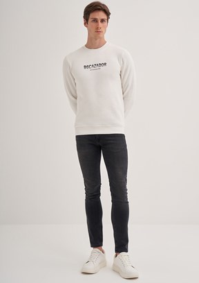 Cazador Beyaz Erkek 3 İplik Sweatshirt