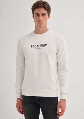 Cazador Beyaz Erkek 3 İplik Sweatshirt