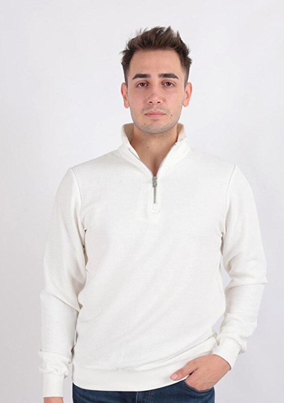 CAZADOR CAZ 5234 - 24KCEEO05234 Erkek Beyaz Slim Sweatshirt