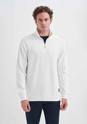 CAZADOR Beyaz Erkek Slim Sweatshirt